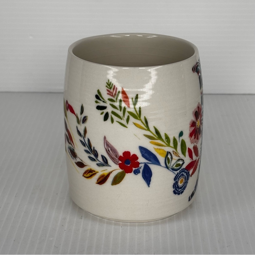 Starla Halfmann Anthropologie Floral Letter ‘J’ Mug Coffee Initial Monogram - Picture 4 of 8